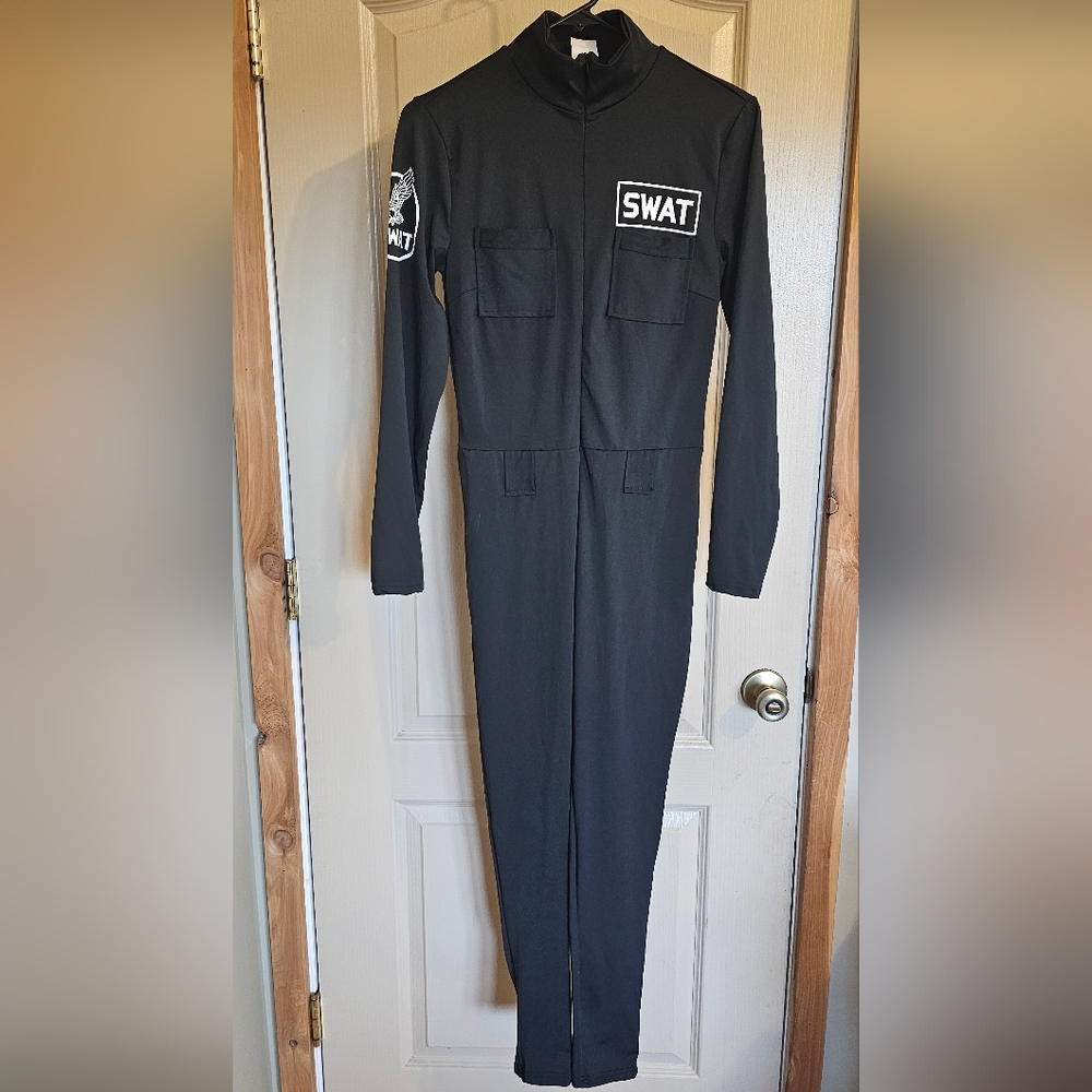 Adult Black SWAT Costume From Spirit Halloween Size Medium